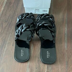 Black chain sandals